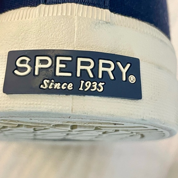 Sperry Navy Women's 10 Cloth Slip On Boat‎ Shoes Sneakers  Excellent Pier Wave - Picture 5 of 8